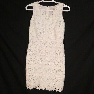 LOFT | 00P | Elegant White Floral Lace Mini Dress